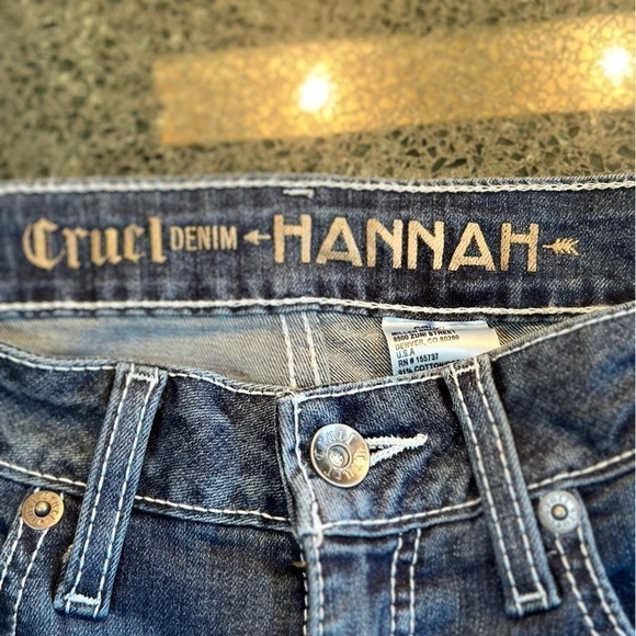 CRUEL DENIM WOMEN'S SLIM FIT HANNAH SUPER-FLARE - DARK STONEWASH SIZE 10… - Picture 3 of 5